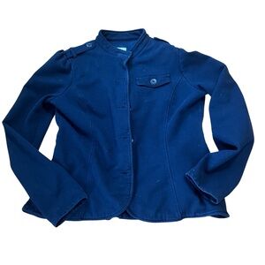 Navy Blue Converse Peplum Sweater Jacket